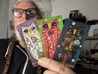 Image 1 of Tiny Free Verse Owls / 3-Piece Micro Art Set & Zine Series, Vol. 2 / #22 of 65