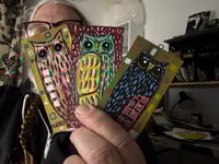 Image 1 of Tiny Free Verse Owls / 3-Piece Micro Art Set & Zine Series, Vol. 2 / #24 of 65