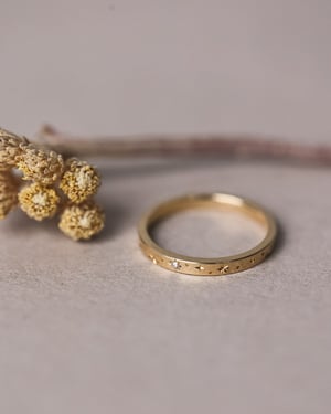 Image of 18ct Yellow gold 2mm ‘Star' Eternity ring