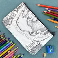 Image 1 of Hogwarts Map, Marauder’s Map Harry Potter Book Page Pencil Case