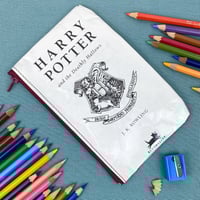 Image 1 of Deathly Hallows, Harry Potter Book Page Pencil Case, Battle of Hogwarts