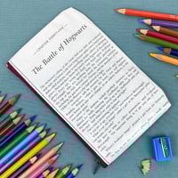 Image 2 of Deathly Hallows, Harry Potter Book Page Pencil Case, Battle of Hogwarts