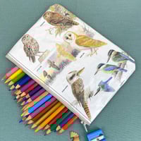 Image 1 of Owls, Kookaburra, Kingfisher, Australian Birds Guide Book Page Pencil Case