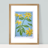 Image 2 of Yellow Rudbeckia on Chalk Blue