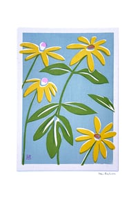 Image 3 of Yellow Rudbeckia on Chalk Blue