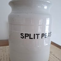 Image 2 of Antique Victorian Banded Storage Jar Split Peas