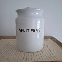Image 3 of Antique Victorian Banded Storage Jar Split Peas