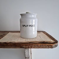 Image 1 of Antique Victorian Banded Storage Jar Split Peas