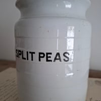 Image 4 of Antique Victorian Banded Storage Jar Split Peas