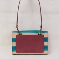 Image 3 of Two-way Clutch aqua stripes