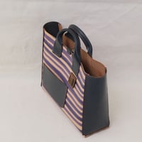 Image 6 of Medium Tote purple stripes