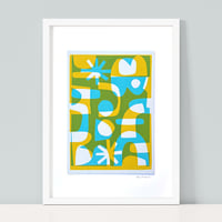 Image 1 of Mustard Aqua Abstract 2