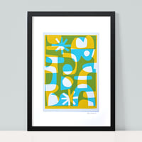 Image 2 of Mustard Aqua Abstract 2