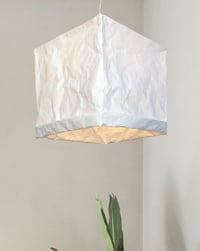 Image 1 of White cube pendant lampshade in white washable paper