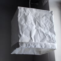 Image 2 of White cube pendant lampshade in white washable paper