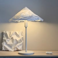 Image 3 of Mushroom Table Lampshade and stand cover in white washable paper