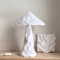 Image 1 of Mushroom Table Lampshade and stand cover in white washable paper