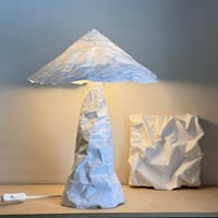 Image 2 of Mushroom Table Lampshade and stand cover in white washable paper