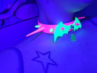 Image 2 of UV REACTIVE Neon Batwing Cybergoth spiked choker