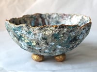 Image 6 of Handmade Paper Mache Bowl with Marine Motifs | Eco Art Decor