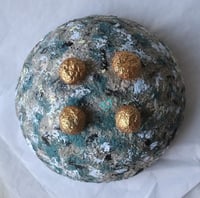 Image 13 of Handmade Paper Mache Bowl with Marine Motifs | Eco Art Decor