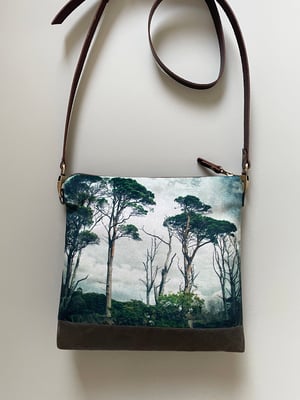 Image of Scots pines, large shoulder bag with crossbody leather strap
