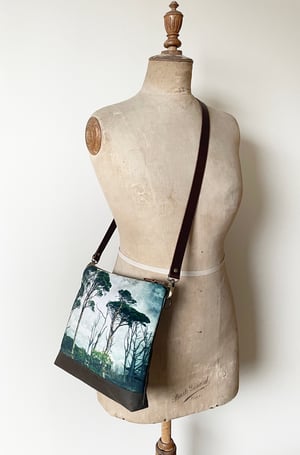 Image of Scots pines, large shoulder bag with crossbody leather strap