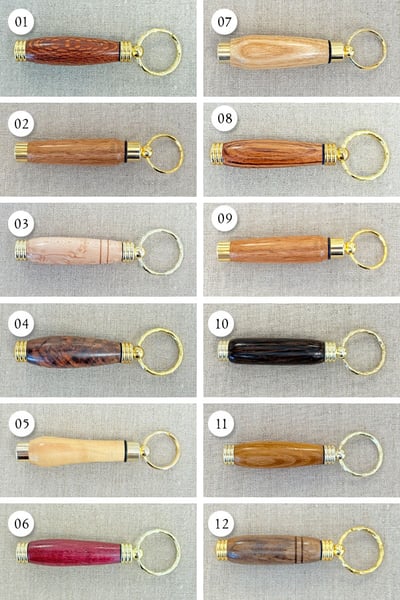 Image of Turned Wood Key Chain Needle Tube