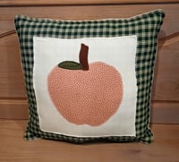 Image 1 of Apple Applique/Green plaid/solid back
