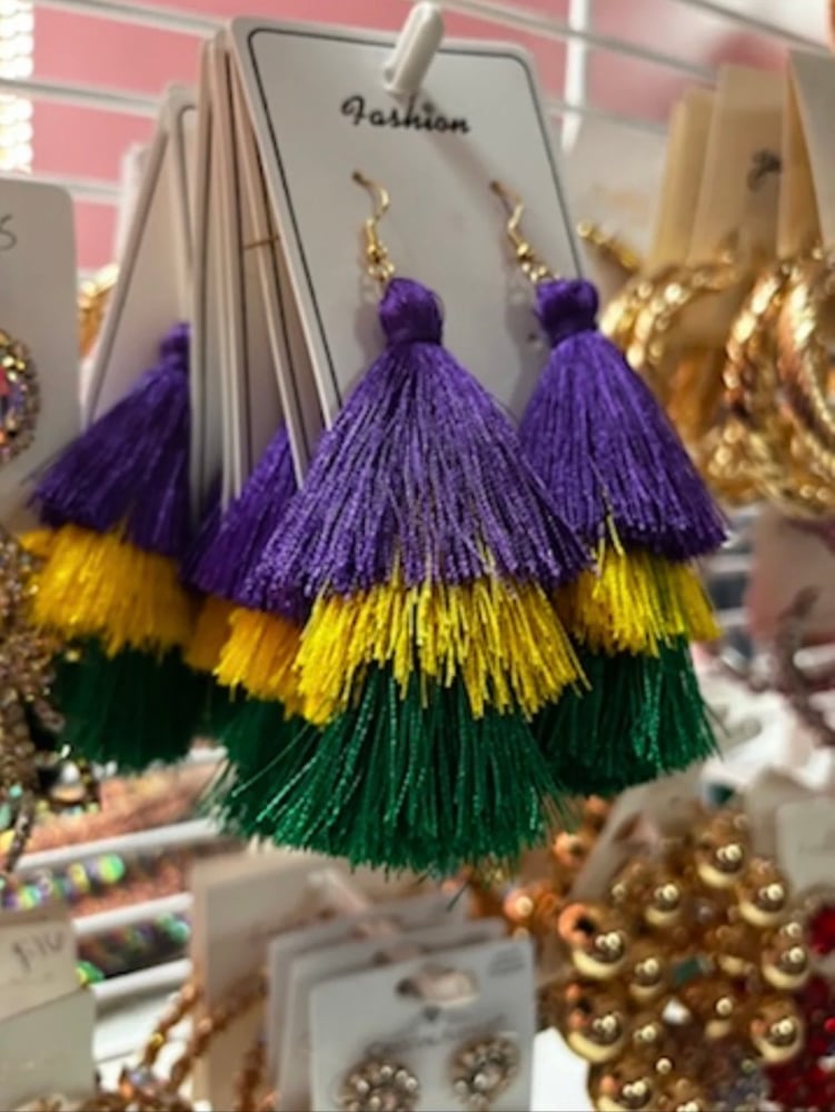 Image of Mardi Gras Tassel Earrings 