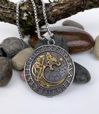 Image 8 of 👑The Armored Kingdom Skoll Hati Wolf Encircled with Runes Necklace-Norse Mythology-Comfortable