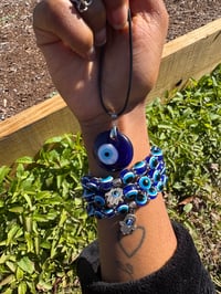 Image 1 of Evil Eye Necklace and Bracelet 