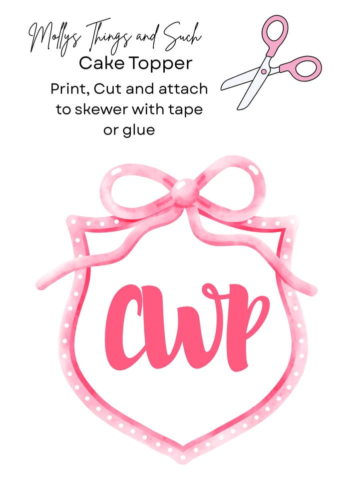 Image of Bow Crest Cake Topper ( 2 colorways )