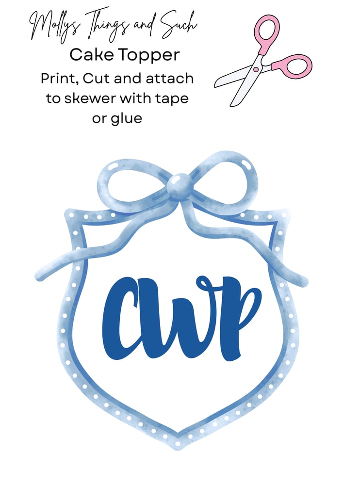 Image of Bow Crest Cake Topper ( 2 colorways )