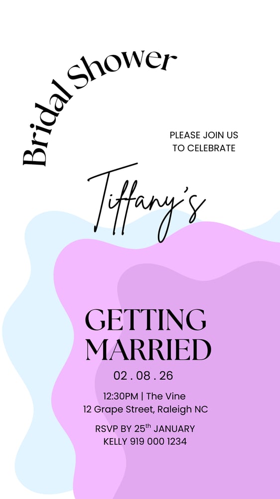 Image of  Scallop Bridal Shower Invitation Sorbet Colors