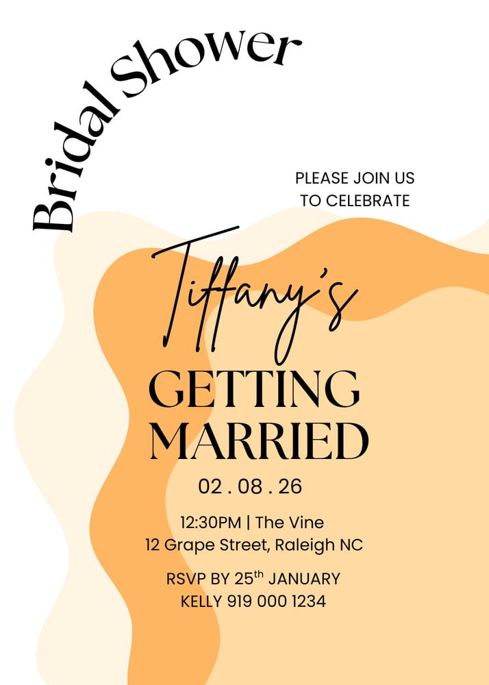 Image of  Scallop Bridal Shower Invitation Sorbet Colors