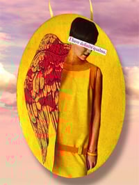 Image 1 of Guardian of Knowledge and Understanding - OOAK - Mini Angel Wall Art - Original Mixed Media Collage 