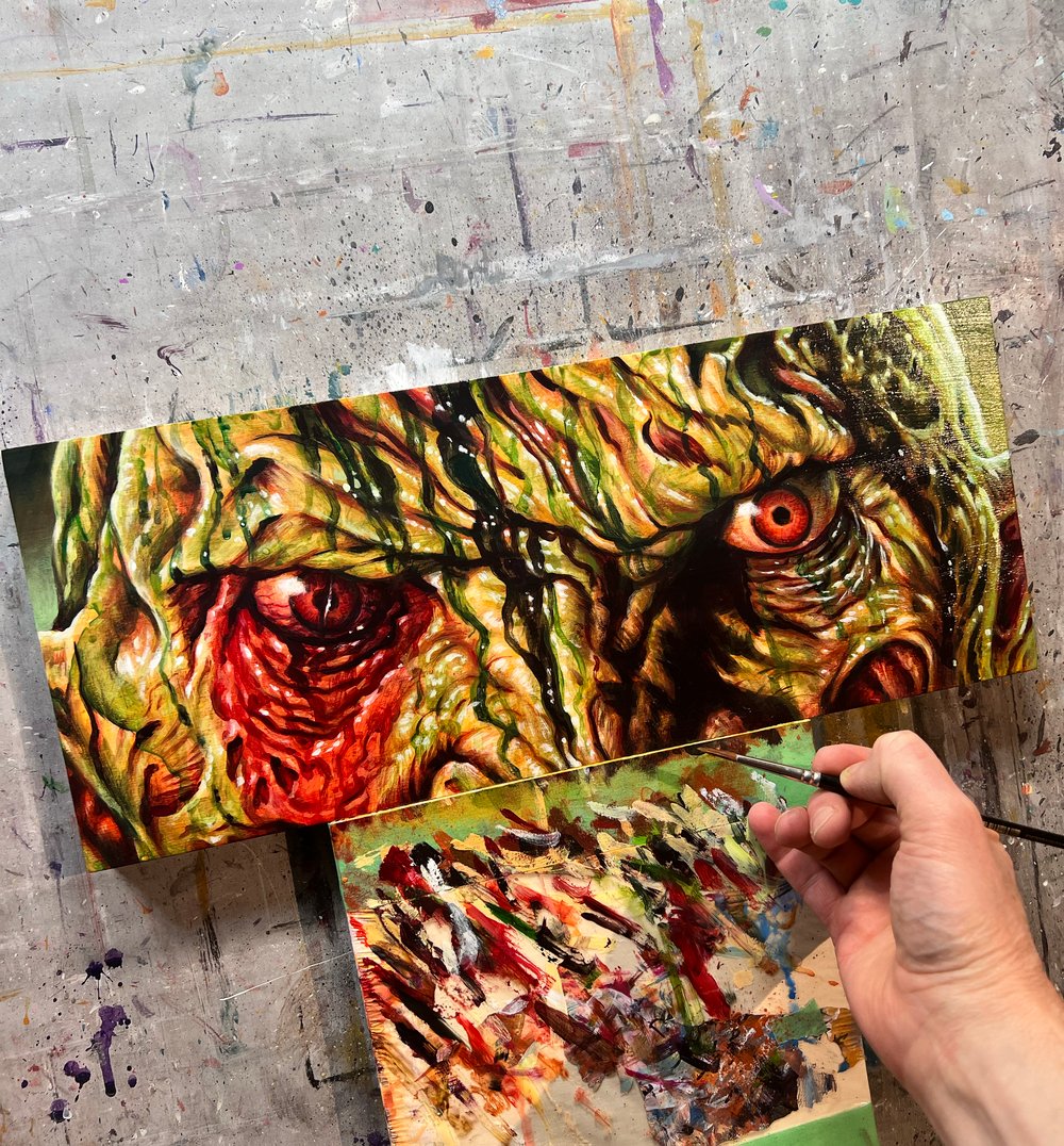 "Phallic" - 16" x 6.5" original acrylic painting