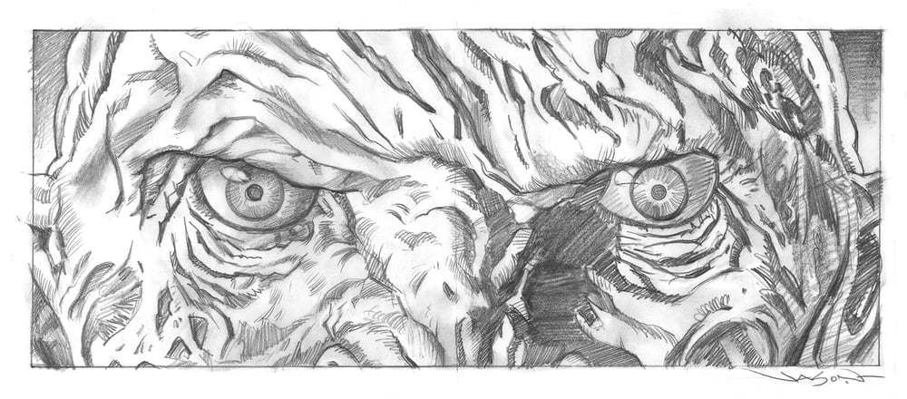 "Phallic" - 16" x 6.5" original pencil drawing