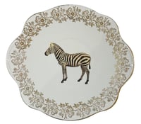 Zebra Plate with Gold Trim