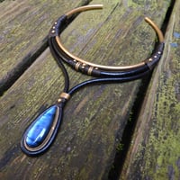 Image 2 of Labradorite Leather Choker Necklace 