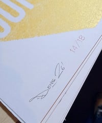 Image 3 of Coffee - Metallic Gold Vintage aged textured look Screen Print - Edition of 18