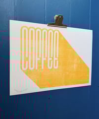 Image 4 of Coffee - Metallic Gold Vintage aged textured look Screen Print - Edition of 18