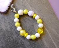 Image 3 of Handmade Cellphone Yellow Accessory SET, wristlet, charm, beads, iPhone, Samsung, android, phone