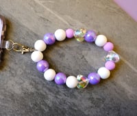 Image 3 of Handmade Cellphone Purple Accessory SET, wristlet, charm, beads, iPhone, Samsung, android, phone