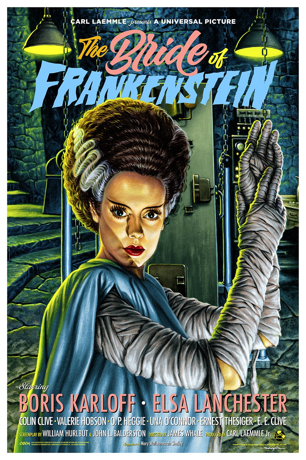 "The Bride of Frankenstein" 24" x 36" limited edition VAR AP screen print