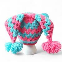 Image 1 of Custom Theme "Jokers Card" Crochet Jester Beanies with Pompoms