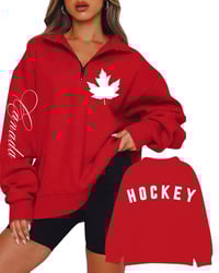 Image 1 of Northern Atelier 1/4 Zip Canada Hockey Sweatshirt