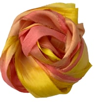 Image 2 of Ready To Ship! 10YD TROPICAL SUNSET HAND DYED SARI SILK RIBBON BY COLOR BURST SILK