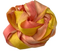 Image 3 of Ready To Ship! 10YD TROPICAL SUNSET HAND DYED SARI SILK RIBBON BY COLOR BURST SILK